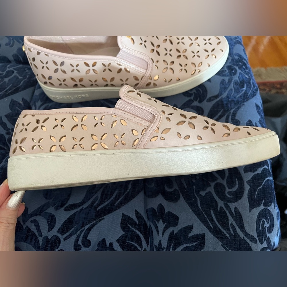 Michael Kors Women's Pink and Rose Gold Slip-On Sneakers - Picture 2 of 5